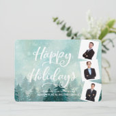 水彩雪と松 | 幸せ シーズンカード (スタンド正面)