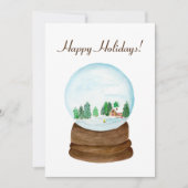 水彩雪のグローブのログキャビン シーズンカード (正面)