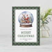 水彩雪のグローブサンタメリークリスマスカード シーズンカード (スタンド正面)