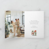 水彩雪のグローブ赤い写真メリークリスマス シーズンカード (内部)