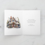 水彩雪のグローブ赤メリークリスマスカード シーズンカード (内部)