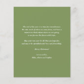 水彩雪のピンコーン写真クリスマスカード (裏面)