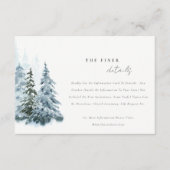 水彩雪の冬の森パイン結婚ズ詳細 エンクロージャーカード (正面)