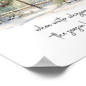 水彩雪の北欧の冬のシーンホリデー ポスター (角)