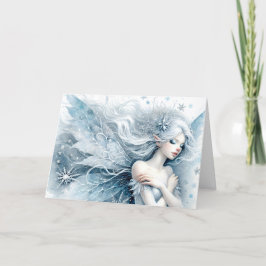 水彩雪の妖精"ハッピーバースデー!" あいさつ カード