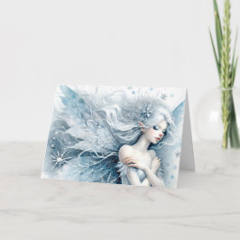 水彩雪の妖精"ハッピーバースデー!" あいさつ カード