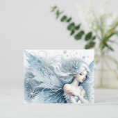 水彩雪の妖精 ポストカード (スタンド正面)