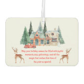 水彩雪の家のクリスマス カーエアーフレッシュナー (裏面)