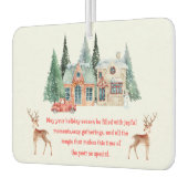 水彩雪の家のクリスマス カーエアーフレッシュナー (左)