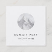水彩雪の山のロゴ広場 スクエア名刺 (正面)