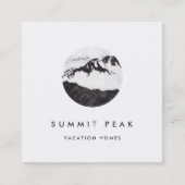 水彩雪の山のロゴ スクエア名刺 (正面)
