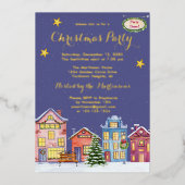 水彩雪の村クリスマスパーティー 箔招待状 (正面)