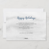 水彩雪の松の木の森の冬ビジネス シーズンカード (裏面)