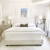 水彩雪の松の木楕円形の家族の写真 ポスター