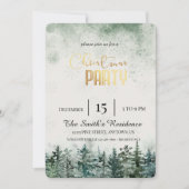 水彩雪の松の森 招待状 (正面)