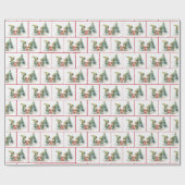 水彩雪の結晶の中のクリスマスエルフ ラッピングペーパー (フラット)