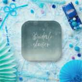 水彩雪の結晶の冬のブライズシャワー ペーパープレート (パーティー)