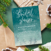 水彩雪の結晶の冬のブライズシャワー 招待状