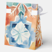 水彩雪の結晶クリスマスのお気に入りギフトボックス フェイバーボックス (裏面)