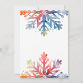 水彩雪の結晶クリスマスカード 招待状 (裏面)