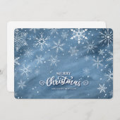 水彩雪の結晶クリスマスホリデーカード シーズンカード (正面/裏面)