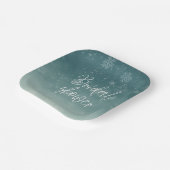 水彩雪の結晶冬のブライダルシャワー ペーパープレート (傾斜あり)