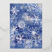 水彩雪の結晶 エレガント 箔シーズンカード (裏面)