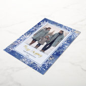 水彩雪の結晶 エレガント 箔シーズンカード (回転した状態)