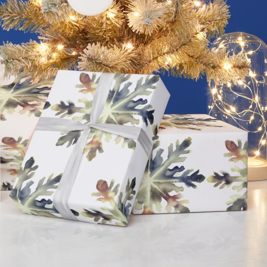 水彩雪の結晶、魔法の色 ラッピングペーパー (クリスマス)