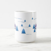 水彩雪の風景コーヒーマグ コーヒーマグカップ (中央)