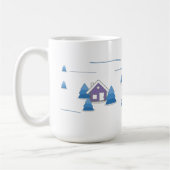 水彩雪の風景コーヒーマグ コーヒーマグカップ (左)