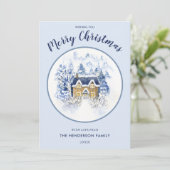 水彩雪カバーヴィンテージコテージ シーズンカード (スタンド正面)