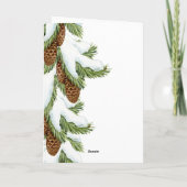 水彩雪ピネコーンハッピーホリデーズフォト シーズンカード (裏面)