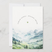 水彩雪マウンテンランドスケープブライダルシャワー 招待状 (裏面)