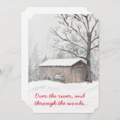 水彩雪景のホリデーカード シーズンカード (正面/裏面)