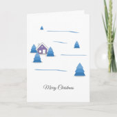 水彩雪景色グリーティングカード カード (正面)