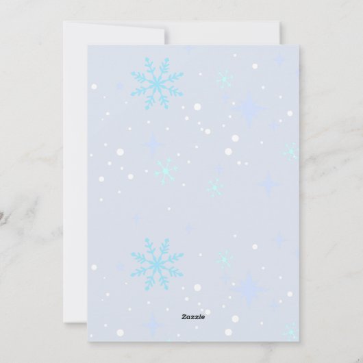 水彩雪村冬のシーン シーズンカード (裏面)