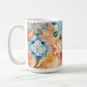 水彩雪片クリスマスマグ コーヒーマグカップ (左)