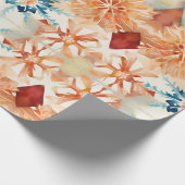 水彩雪片クリスマスラッピング紙 ラッピングペーパー (角)