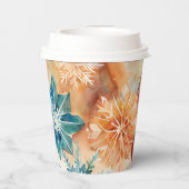 水彩雪片クリスマス紙カップ 紙コップ (裏面)