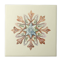水彩雪片セラミックタイル