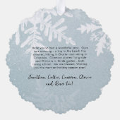 水彩雪片ハッピーホリデーズカスタム写真 オーナメントカード (裏面)