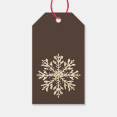 水彩雪片ブラウンカスタムクリスマス ギフトタグ (裏面)