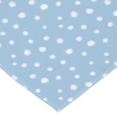 水彩雪片ブルーパターン ショートテーブルランナー (コーナー)