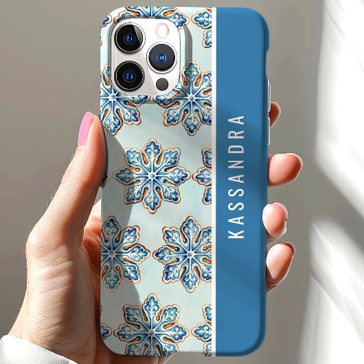 水彩雪片Cookieの名パーソナライズされた前 Case-Mate iPhoneケース