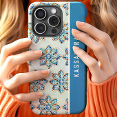 水彩雪片Cookieの名パーソナライズされた前 Case-Mate iPhoneケース