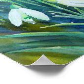 水彩雪絵画滴 ポスター (角)