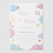 水彩雲と星の性スペインの別表示 ベラム紙招待状 (正面)
