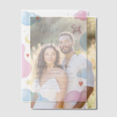 水彩雲と星の性スペインの別表示 ベラム紙招待状 (オフセット (カップル))