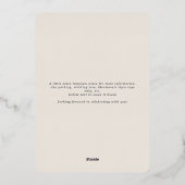 水彩雲クリームニュートラルベビーシャワー金ゴールド 箔招待状 (裏面)